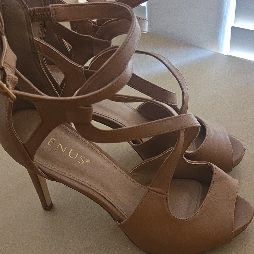 VENUS Brown Strappy Heels
